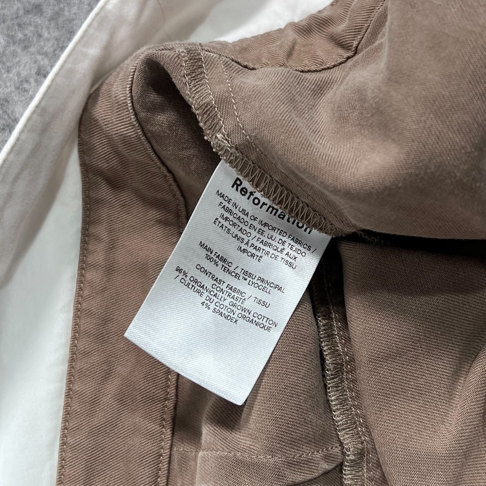Reformation Mushroom‎ Brown Stevie Wide Leg Trouser Pants Women's Size 20 - Picture 3 of 7
